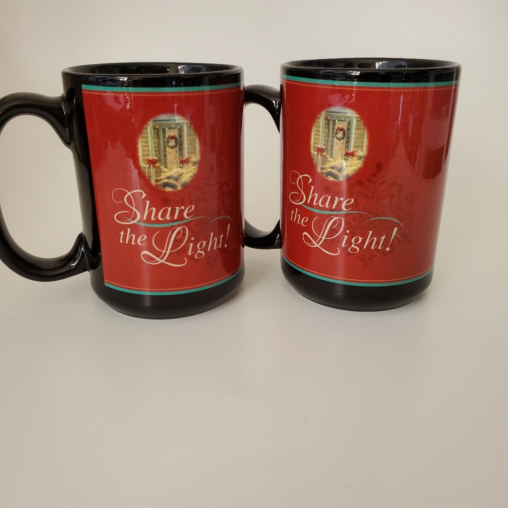 Thomas Kinkade Painter of Light Christmas Coffee Tea Mugs Holiday